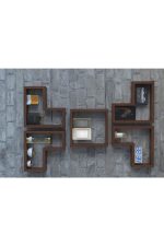 Set 5 rafturi din lemn Dor Homs, maro - imagine 2