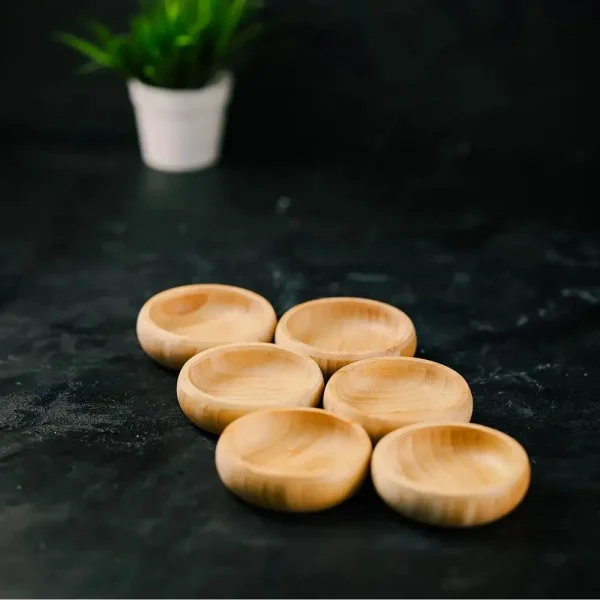 Set 6 Boluri din Lemn Natural