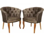 Fotoliu Milano maro, picioare lemn