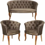 Fotoliu Milano maro, picioare lemn - imagine 4