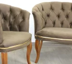 Fotoliu Milano maro, picioare lemn - imagine 3