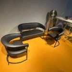 Set canapea si fotolii Ekselans Homs negru - imagine 5