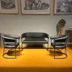 Set canapea si fotolii Ekselans Homs negru - imagine 6