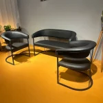 Set canapea si fotolii Ekselans Homs negru - imagine 2