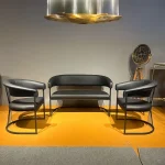 Set canapea si fotolii Ekselans Homs negru - imagine 4