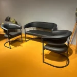 Set canapea si fotolii Ekselans Homs negru - imagine 7