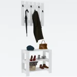 Set cuier de perete și pantofar Friends culoare alb - imagine 2