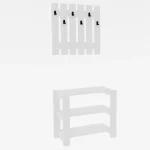 Set cuier de perete și pantofar Friends culoare alb - imagine 7