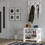 Set cuier de perete și pantofar Friends culoare alb - imagine 5