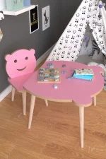 Set masa+ 1 scaun pentru copii Panda Homs,Roz
