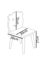 Set masa+ 1 scaun pentru copii Panda Homs,Roz - imagine 5