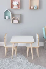 Set masa + 2 scaune copii – PAL alb, Bambi