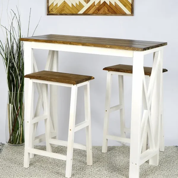 Set masa de bucatarie + 2 scaune tip bar, Barbara, 100 cm