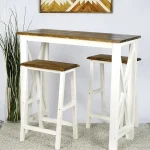 Set masa de bucatarie + 2 scaune tip bar, Barbara, 100 cm - imagine 4