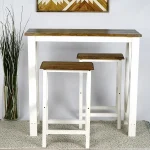 Set masa de bucatarie + 2 scaune tip bar, Barbara, 100 cm - imagine 2