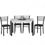 Set cu 2 scaune Bella din metal, dining Homs, negru, 80 cm - imagine 5