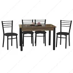 Set cu 2 scaune Bella din metal, dining Homs, negru, 80 cm - imagine 4