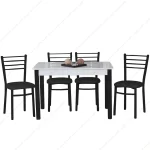 Set cu 2 scaune Bella din metal, dining Homs, negru, 80 cm - imagine 6