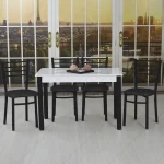 Set cu 2 scaune Bella din metal, dining Homs, negru, 80 cm - imagine 3