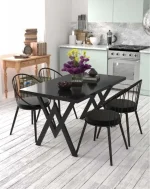 Scaun metal, Dining Homs, negru 76 x 62 cm,30450 - imagine 7