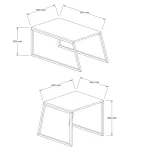 Set masuțe de cafea Vitali 2 bucati 75 cm - imagine 4