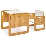 Set masa + 1 scaun copii 60×40×45 cm – PAL alb/sonoma – Marni - imagine 13