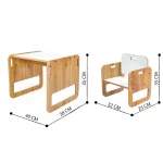 Set masa + 1 scaun copii 60×40×45 cm – PAL alb/sonoma – Marni - imagine 4