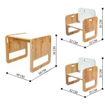 Set masa + 2 scaune copii 60×40×45 cm – PAL alb/sonoma – Marni - imagine 10