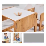 Set masa + 1 scaun copii 60×40×45 cm – PAL alb/sonoma – Marni - imagine 5