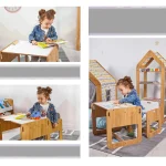 Set masa + 2 scaune copii 60×40×45 cm – PAL alb/sonoma – Marni - imagine 5