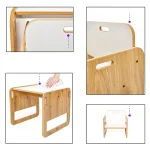 Set masa + 1 scaun copii 60×40×45 cm – PAL alb/sonoma – Marni - imagine 6