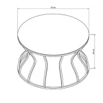 Masuta de cafea Viena, sticla si metal,bej marmurat - imagine 2