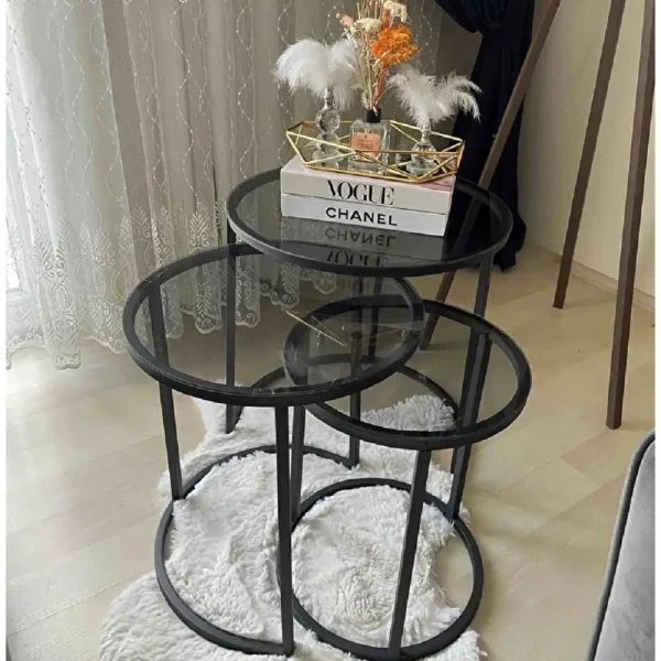 Set masuta de cafea sticla,Seria 440,Homs, 3 buc,0027