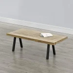 Set 2 picioare metalice pentru măsuță de cafea, design industrial, negru mat - imagine 5