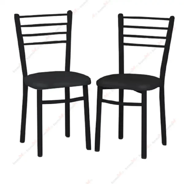 Set cu 2 scaune Bella din metal, dining Homs, negru, 80 cm