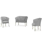 Set canapea Viena 2+1+1Homs textil gri-auriu,30703 - imagine 6