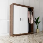 Dulap Homs 4 usi, 2 sertare alb, SD084-017749 - imagine 5