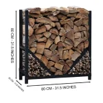 Suport lemne semineu din metal,homs negru,80x30x80 cm - imagine 2