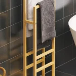 Suport prosop Vella, din metal pentru baie, 90 cm,gold - imagine 3