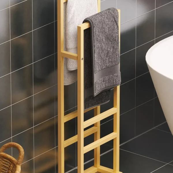 Suport prosop Vella, din metal pentru baie, 90 cm,gold