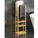 Suport prosop Vella, din metal pentru baie, 90 cm,gold - imagine 2