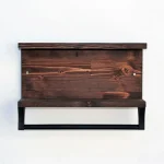 Suport prosop din lemn cod 1004 Homs 40 x 11 x 20 cm, Maro rustic - imagine 5