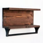 Suport prosop din lemn cod 1004 Homs 40 x 11 x 20 cm, Maro rustic - imagine 3