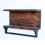 Suport prosop din lemn cod 1004 Homs 40 x 11 x 20 cm, Maro rustic - imagine 4