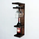 Suport sticla vin din lemn 1001 Homs 12 x 55 x 15 cm, Maro - imagine 3