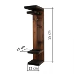 Suport sticla vin din lemn 1001 Homs 12 x 55 x 15 cm, Maro - imagine 6