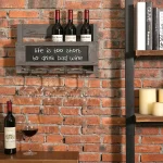 Suport sticle pentru perete din lemn Vino Homs 50 x 30 cm, gri antracit - imagine 2