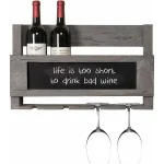 Suport sticle pentru perete din lemn Vino Homs 50 x 30 cm, gri antracit - imagine 3
