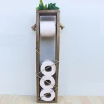 Stand suport toaleta,seria wood Homs, 55x10x10 cm, lemn natur,700015 - imagine 2