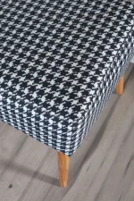 Taburet patrat imprimeu pepit Valencia Homs, 42 x 45 x 42 cm alb-negru - imagine 5